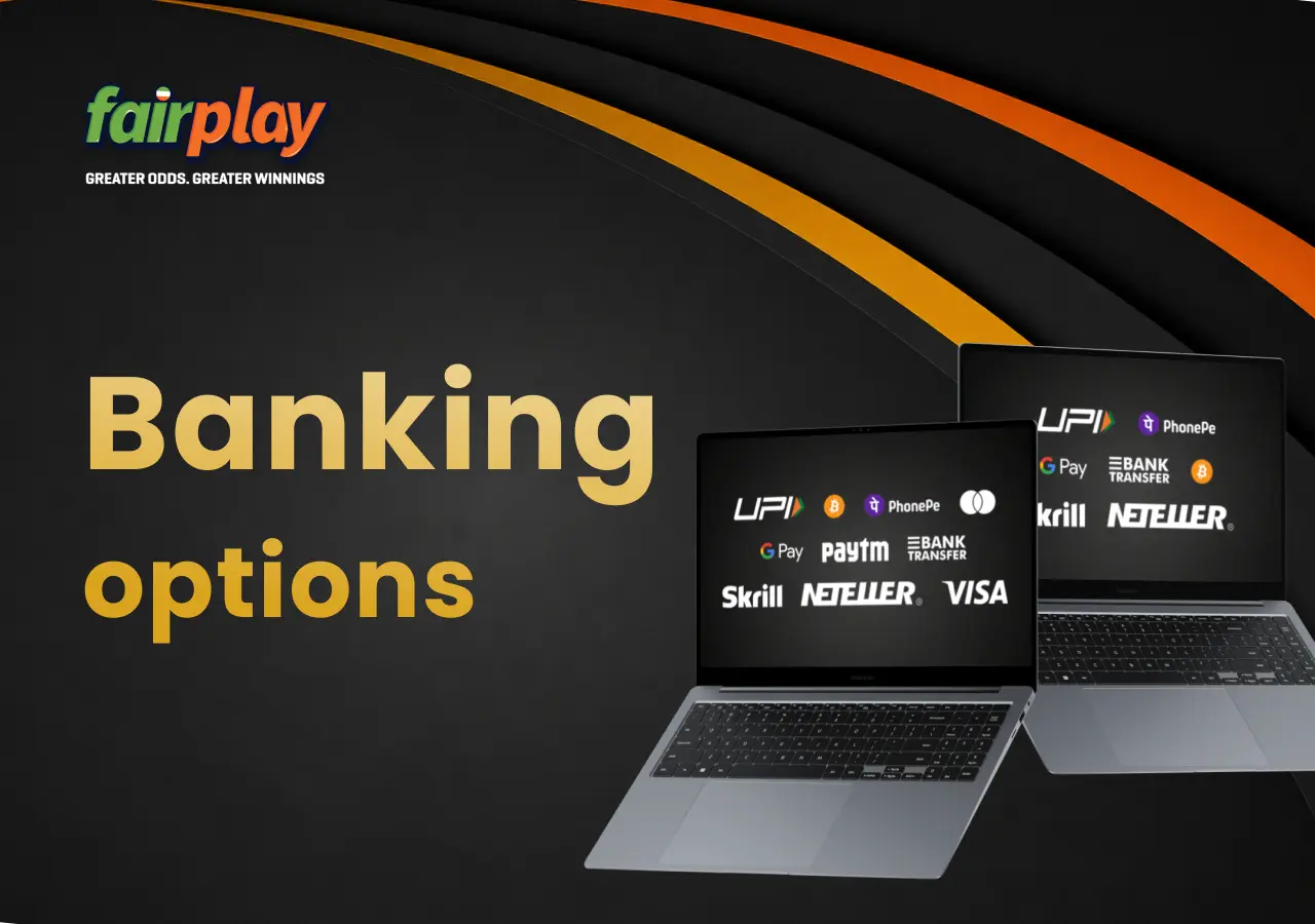 FairPlay banking options screen